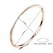 DIFINES Redbarry Classic Thin Cross X Inlaid Cubic Zirconia 18k Rose Gold plated Wedding Bangle Bracelet for Women Girls