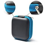 Black Color Square Shaped Carrying Hard Case Storage Bag for MP3/MP4 Bluetooth Earphone Earbuds with Mesh Pocket, Zipper Enclosure, and Durable Exterior+ Case Star Velvet Bag