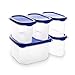 BINO 24-Piece Meal Prep Plastic Food Storage Container Set with Lids (OLD-BLUE)