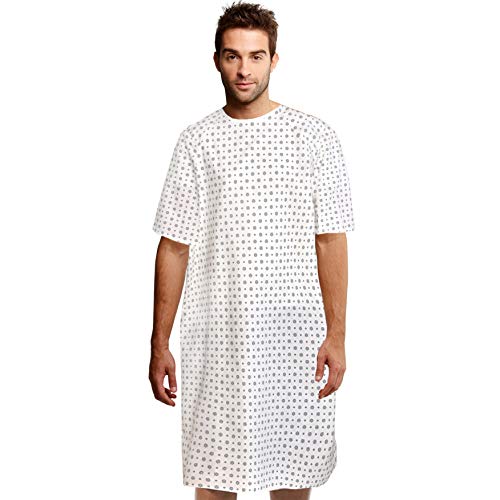 Talvania Unisex Patient Gown Hospital Medical Gowns, Back Ties, Fits Up to XXL White