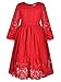 Bonny Billy Girl's Classy Embroidery Lace Maxi Flower Girl Dress 8-9 Yrs Red