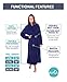 Alexander Del Rossa Womens Turkish Terry Cloth Robe, Long Cotton Hooded Bathrobe, Small-Medium Navy Blue (A0127WNBMD)