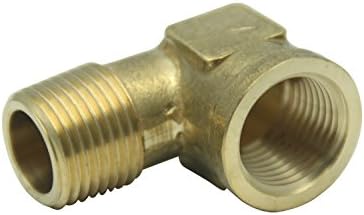 LTWFITTING Brass Pipe 90 Deg 1/2-Inch Male BSPT x 1/2-Inch Female BSPP Street Elbow Forged Fitting Fuel Air Boat (Pack of 5)