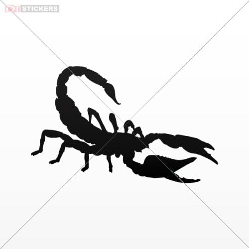 Decals Sticker Scorpion Logo Car Window Wall Art Decor Doors Helmet Truck Motorcycle Note Book Mobile Laptop Size: 5 X 3.1 Inches Black
