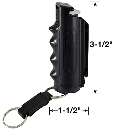Pepper Defense (3 Pack) 4-in-1 OC Pepper Spray, CS/CN Tear Gas, UV Dye, Black Grip Holster, Belt Clip, Key Chain - Max Strength Police Grade Formula - Emergency Weapon Personal Safety and Protection