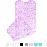 Yimobra Original Bath Tub and Shower Mat Extra Long 16 x 40 Inch, Non-Slip with Drain Holes, Suction Cups, Phthalate Free, Latex and Machine Washable Large Materials, Bathroom Mats Clear Purple
