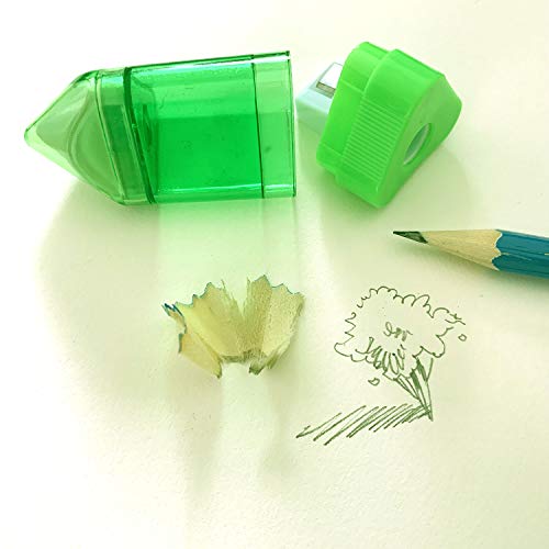 Alpurple 20 Packs Single Hole Manual Pencil Sharpener with Eraser Receptable for Regular Sized Pencils and Crayons for School, Office and Home - Thumbnail 4