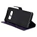 A-slim Galaxy Note 8 Wallet Case, (TM) Sun Pattern Embossed PU Leather Magnetic Flip Cover Card Holders & Hand Strap Wallet Purse Case for Samsung Galaxy Note 8 - Purple