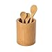 Chephon Natural Bamboo Wood Desk Pen Pencil Cup Holder Stand, Office Desk Accessories Supplies Organizer and Makeup Brush Holder