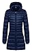 Wantdo Women's Lengthed Hooded Down Jacket Light Down Outwear Coat(Navy,XX-Large)