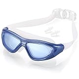 Naga Sports Diver Swimming Goggles - Anti Fog Anti Shatter Leakproof Waterproof with UV Protection for Men Women Youths Adults - Blue and Gray
