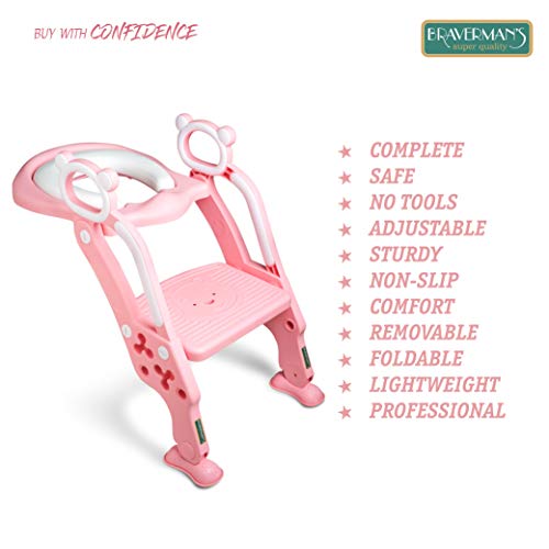 image for Braverman`s Toddler Toilet Training Seat with Non-Slip Ladder: Foldabl