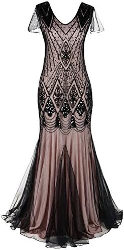 Mayever Womens Gatsby Flapper Dress Prom Gown Mermaid Hem Ball Evening Party Costume A80
