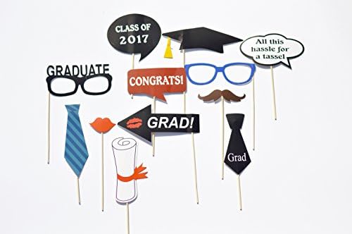 2017 Graduation Photo Booth Props Decor for your Party, 24 count package