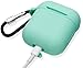 The OAKS Improved Airpods Case Protective Cover Skin with Lockable Carabiner and Airpods Strap Compatible with Airpods Charger Case (6 Colours Available) (Light Pink)