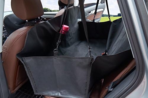 MEGA PET Non-Slip Waterproof Durable Pet Car Seat Cover with Side Flaps Protector For Dog &amp; Cat, Hammock Convertible, Suitable For Most Cars, SUV’s and Trucks (Black)