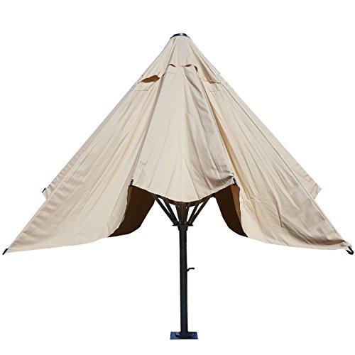 Mendler Gastronomie-Luxus-Sonnenschirm HWC-D20, XXL-Schirm Marktschirm, 5x5m (Ø7,2m) Polyester/Alu 75kg - creme – Bild 4