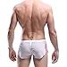 YiZYiF Men's Mesh Boxer Briefs Underwear Transparent Shorts White Large