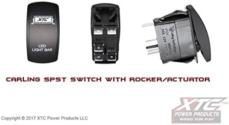 XTC Power Products UTV SXS Actuator/Rocker Switch LED Light Bar Red/Blue LED