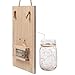 Rustic Mason Jar Wall Decor Sconces - Decorative Home Lighted Country House Hanging with LED Fairy Strip Lights and Flowers Handcrafted Farmhouse Sconce Jars (Set of 2) (Mason Grey)