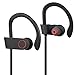Bestfy Bluetooth Headphones, Wireless Earbuds Sports Sweatproof Earphones with Mic for Running, Sports(Bluetooth 4.1, Secure Ear Hooks Design with Cable Clips, CVC 6.0 Noise Cancelling)-Black