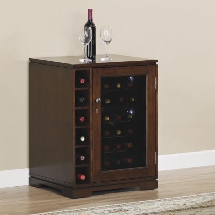 Tresanti DC9416X292-1818 Cabernet Thermoelectric Wine Cooler with Dual Cooling Zones Open Side Storage Distinctive Pedestal Base Locking Door Mechanism and Beveled Amber Glass Panel Door in