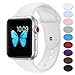 Sport Band Apple Watch 38mm,Misker Soft Silicone Strap Replacement Wristbands for Apple Watch Sport Series 3 Series 2 Series 1 Nike+ Sports and Edition (38SM White)