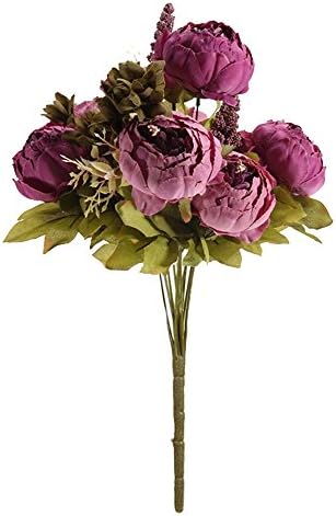 Pretty Charming 1 Bouquet Artificial Flowers Festival Party Home Decal Flower (Purple)
