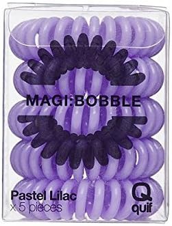 Magi Hair Bobble Traceless Hair Ring And Bracelet - Pastel Lilac Invisible Hair Bobble Pack of 5, Pain Free Hair Band, Reduces Split Ends by Quif