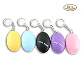 Bestsupplier 5 Pcs Emergency Personal Alarm Keychain, Self Defense Alarm KeyChain with 120 Decibel for Women,Kids,Girls
