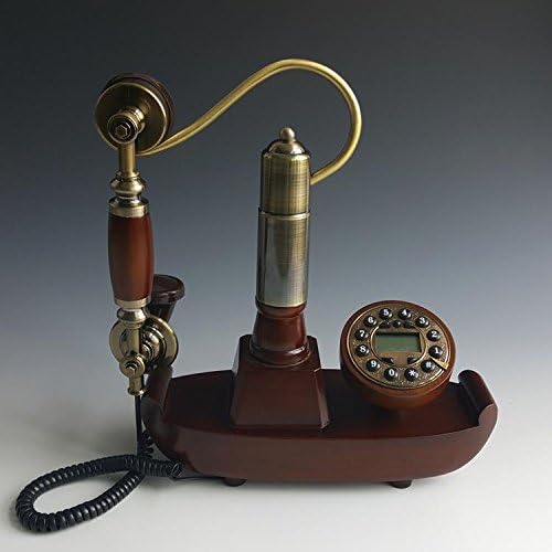 TY European retro crafts solid wood home landline phone antique rotary turntable telephone