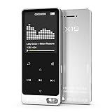 RUIZU X19 Music Player, Built-in Speaker, Metal Style with FM Radio, Voice Recorder, E-Book, Touch Button with 1.8’’ Screen, 128GB Micro SD Card Support, Silver