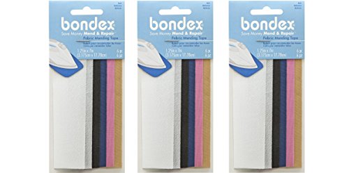 Bondex Mend And Repair with No Sew Iron-On Patch Fabric Mending Tape 1.25x7" (3.175cm x 17.78cm) White, Beige, Black, Navy, Pink, Tan (6pc)(3 Pack) - Thumbnail 2