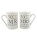 Happy Homewares Ivory 50th Anniversary Mr Right & Mrs Always Right Mug Gift Set primary