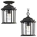 Sea Gull Lighting 60029-746 Kent One-Light Outdoor Semi-Flush Convertible Pendant with Clear Seeded Glass Panels, Oxford Bronze Finish