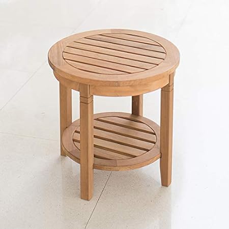 Amazon Com Cambridge Casual Solid Teak Wood Arie Round Side Table Garden Outdoor