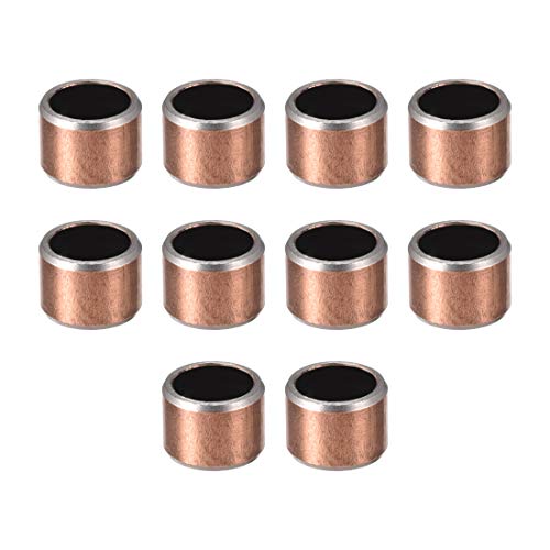 uxcell Sleeve (Plain) Bearings, 6mm Bore x 8mm OD x 6mm Length Wrapped Oilless Bushings (Pack of 10)