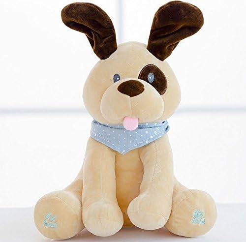 Baby Animated The Dog Plush Toy Peek A Boo Singing And Playing Stuffed Animals Interactive For Kids