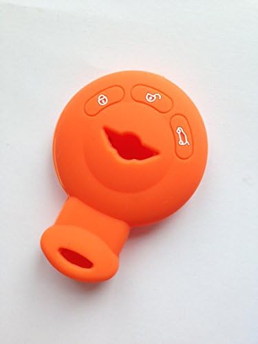 TCKEY Orange Silicone Smart Key Fob Skin Key Cover Key Jacket Protector Sleeve Fob Remote Keyless Entry Replacement Car Key for Mini Cooper Mini Cooper Countryman Mini Cooper Paceman Gift