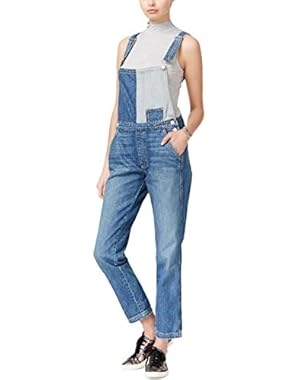 Womens Two Done Distressed Dungaree Jeans
