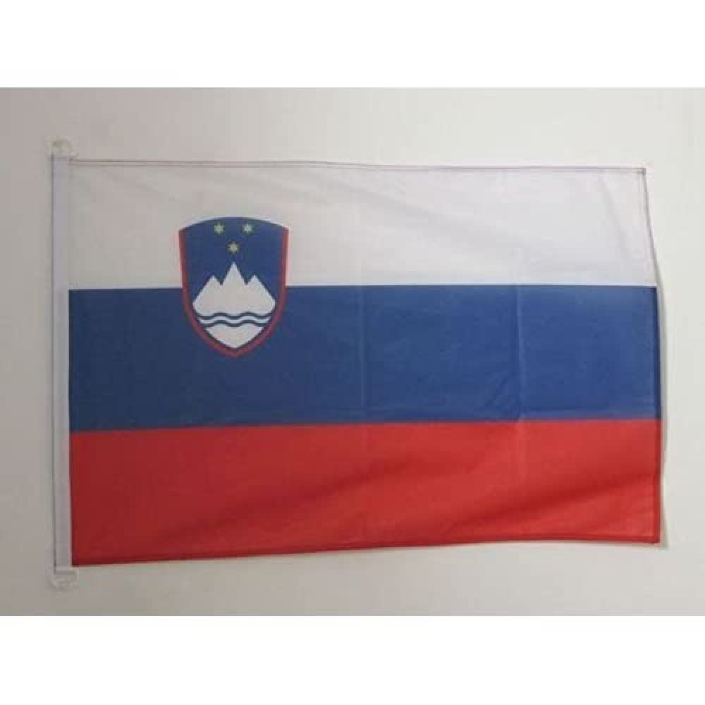 AZ FLAG - Slovenia Flag - 2x3 Ft - For Outdoor - Slovenian Banner Knitted Polyester with Two Plastic Rings - Fade Resistant - Vivid Colors - 2' x 3' Feet - 90x60 Cm