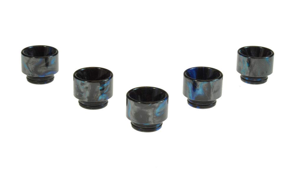 Armerah Anti Spit Back 810 Drip Tip eCig Mouthpiece Short/Extra-Wide Epoxy Resin 5 Pack Black