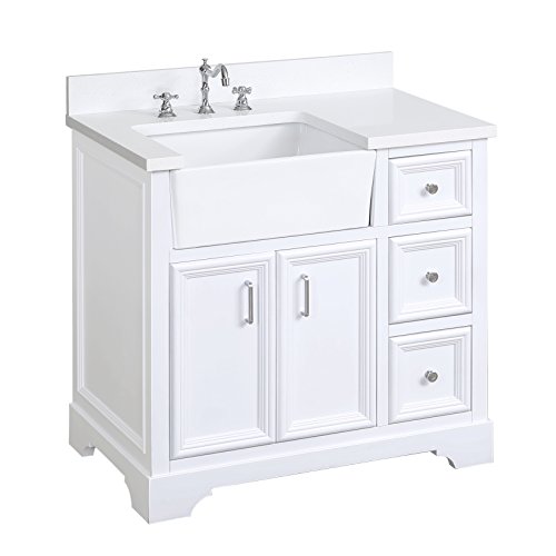 Buy Zelda 36inch Bathroom Vanity (Quartz/White) Includes a Quartz