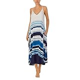 Donna Karan Sleeveless Maxi Sleep Gown Ink Stripe XL
