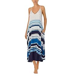 Donna Karan Sleeveless Maxi Sleep Gown Ink Stripe XL