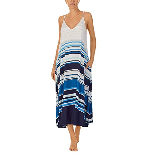 Donna Karan Sleeveless Maxi Sleep Gown Ink Stripe XL