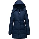 GGleaf Women's Winter Thicken Puffer Coat Warm Snow Jacket with Removable Hood Fashions Long Jacket