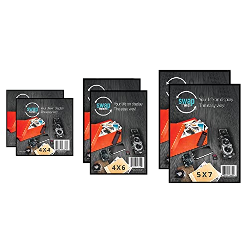 Swap Frames 6 PIECE Black Gallery Wall Photo Frame Set, Assorted Sizes