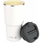 asobu 22oz Extra Large Ceramic-Lined Travel Mug with No Metal Taste-Keeps Flavors True - Double-Wall Vacuum Insulated Coffee Mug with Spill-Proof Pop-Open Lid for Hot Drinks