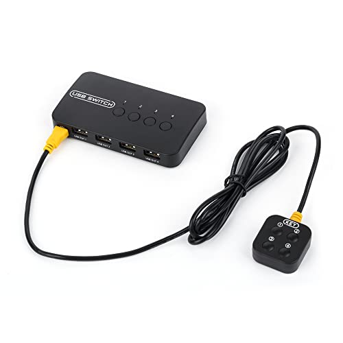 USB Switch Selector 4 Port, USB Switch Box 4 in 4 Out for 4 Computers Sharing 4 USB Devices